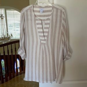 100% linen top from Antibes Blanc. Size 1X. EUC